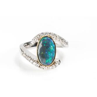 1.38ct Opal and Diamond Ring