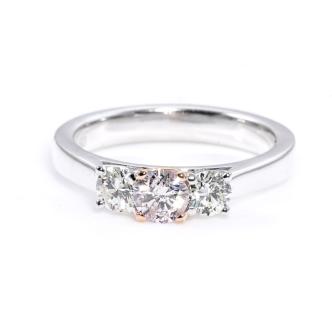 GIA Light Pink & white Diamond Ring