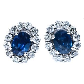 1.60ct Sapphire and Diamond Earrings