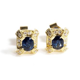 0.99ct Sapphire and Diamond Earrings