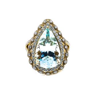 9.64ct Aquamarine and Diamond Ring
