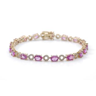 9.66ct Pink Sapphire and Diamond Bracelet