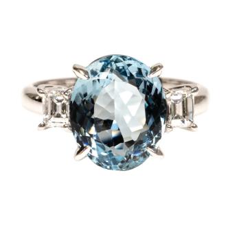 3.34ct Aquamarine and Diamond Ring