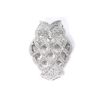 Diamond Owl Brooch/Pendant