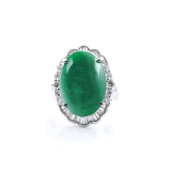 11.86ct Jadeite Jade and Diamond Ring