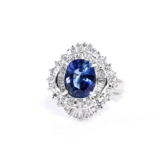 2.52ct Sapphire and Diamond Ring