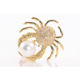 9.5mm Pearl and Diamond Tie Pin