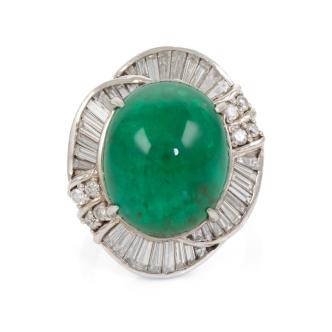 12.64ct Emerald and Diamond Ring