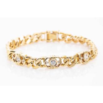 18ct Gold Diamond Bracelet, 57.5 grams