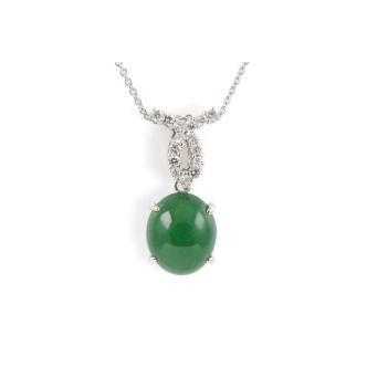 5.59ct Jade and Diamond Pendant