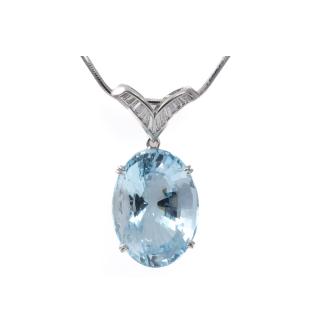 38.26ct Aquamarine and Diamond Pendant