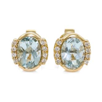 1.42ct Aquamarine and Diamond Earrings