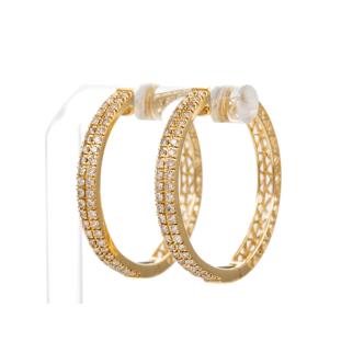 1.05ct Diamond Hoop Earrings