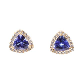 1.51ct Tanzanite and Diamond Earrings