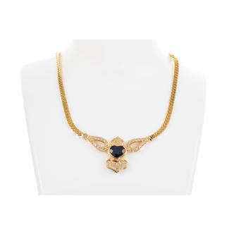 4.36ct Blue Sapphire & Diamond Necklace