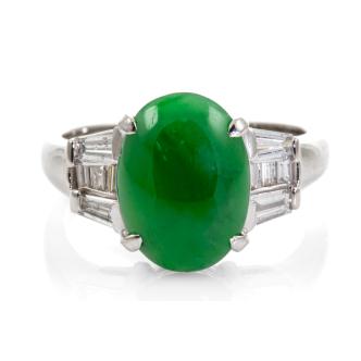 3.12ct Jade and Diamond Ring