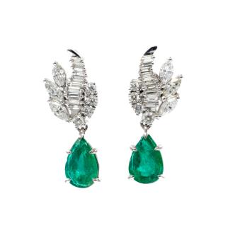 4.23ct Emerald and Diamond Earrings