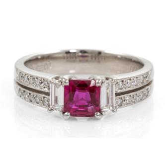 1.02ct Ruby and Diamond Ring GIA