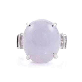 19.42ct Lavender Jade & Diamond Ring