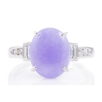 4.65ct Lavender Jade & Diamond Ring