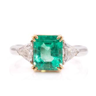 2.20ct Emerald and Diamond Ring GSL