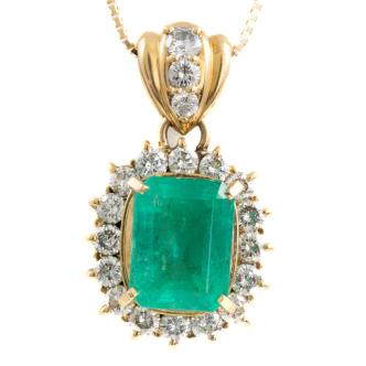 2.60ct Emerald and Diamond Pendant