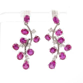 3.64ct Pink Sapphire & Diamond Earrings