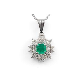 0.51ct Emerald and Diamond Pendant