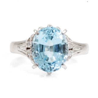 4.55ct Aquamarine and Diamond Ring