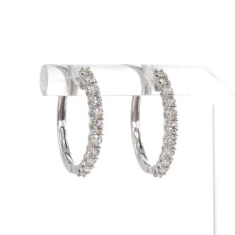 0.99ct Diamond Hoop Earrings