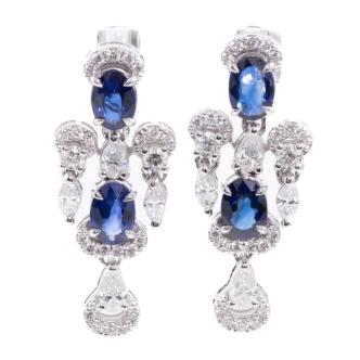 3.89ct Sapphire and Diamond Earrings
