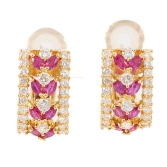 1.27ct Ruby and Diamond Earrings
