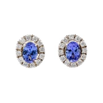 1.77ct Tanzanite and Diamond Earrings