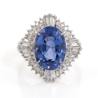 5.94ct Sapphire and Diamond Ring