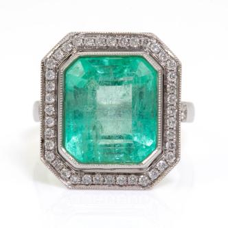9.78ct Emerald and Diamond Ring