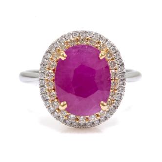 4.77ct Burmese Ruby & Diamond Ring