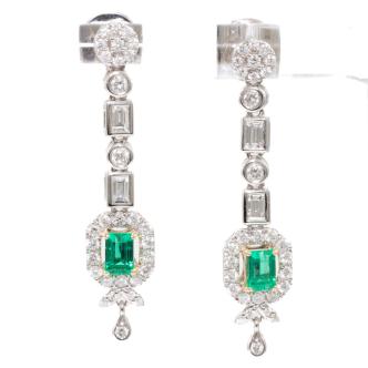 Colombian Emerald & Diamond Earrings