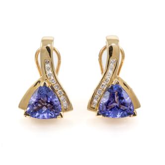 4.14ct Tanzanite Diamond Earrings