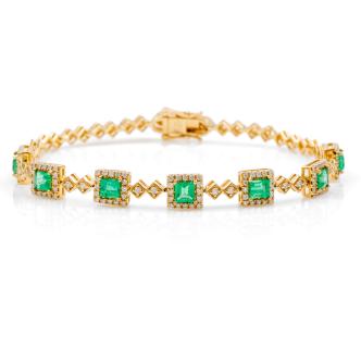 1.61ct Emerald and Diamond Bracelet