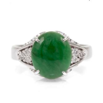 2.80ct Jade and Diamond Ring