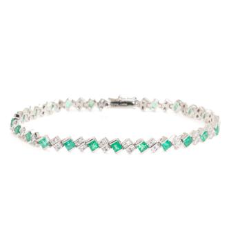 2.71ct Emerald and Diamond Bracelet