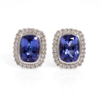 2.15ct Tanzanite and Diamond Earrings