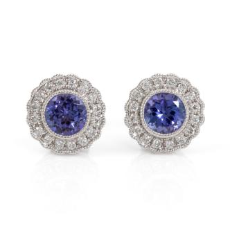 1.19ct Tanzanite and Diamond Earrings