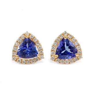 1.44ct Tanzanite and Diamond Earrings