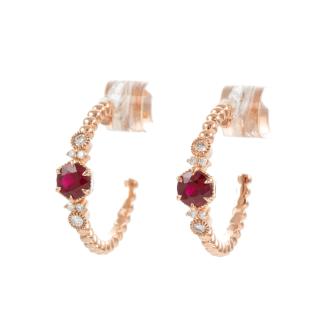 0.61ct Ruby and Diamond Earrings