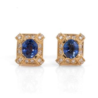 0.97ct Sapphire and Diamond Earrings