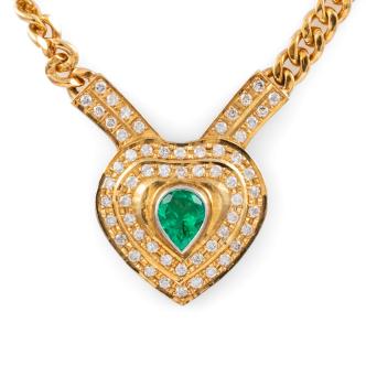 0.61ct Emerald and Diamond Necklace
