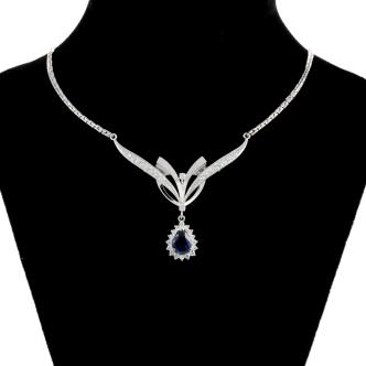 1.05ct Sapphire and Diamond Pendant
