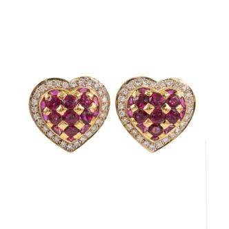 2.00ct Ruby and Diamond Earrings