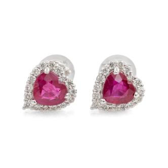 1.16ct Ruby and Diamond Earrings